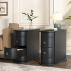 Table d'appoint étroite à deux tiroirs en bois massif