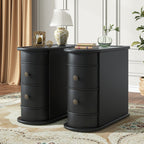 Table d'appoint étroite à deux tiroirs en bois massif