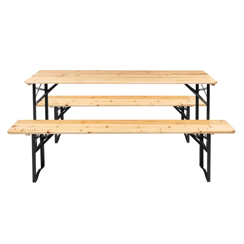 Ensemble de salle à manger de pique-nique pliant en bois massif
