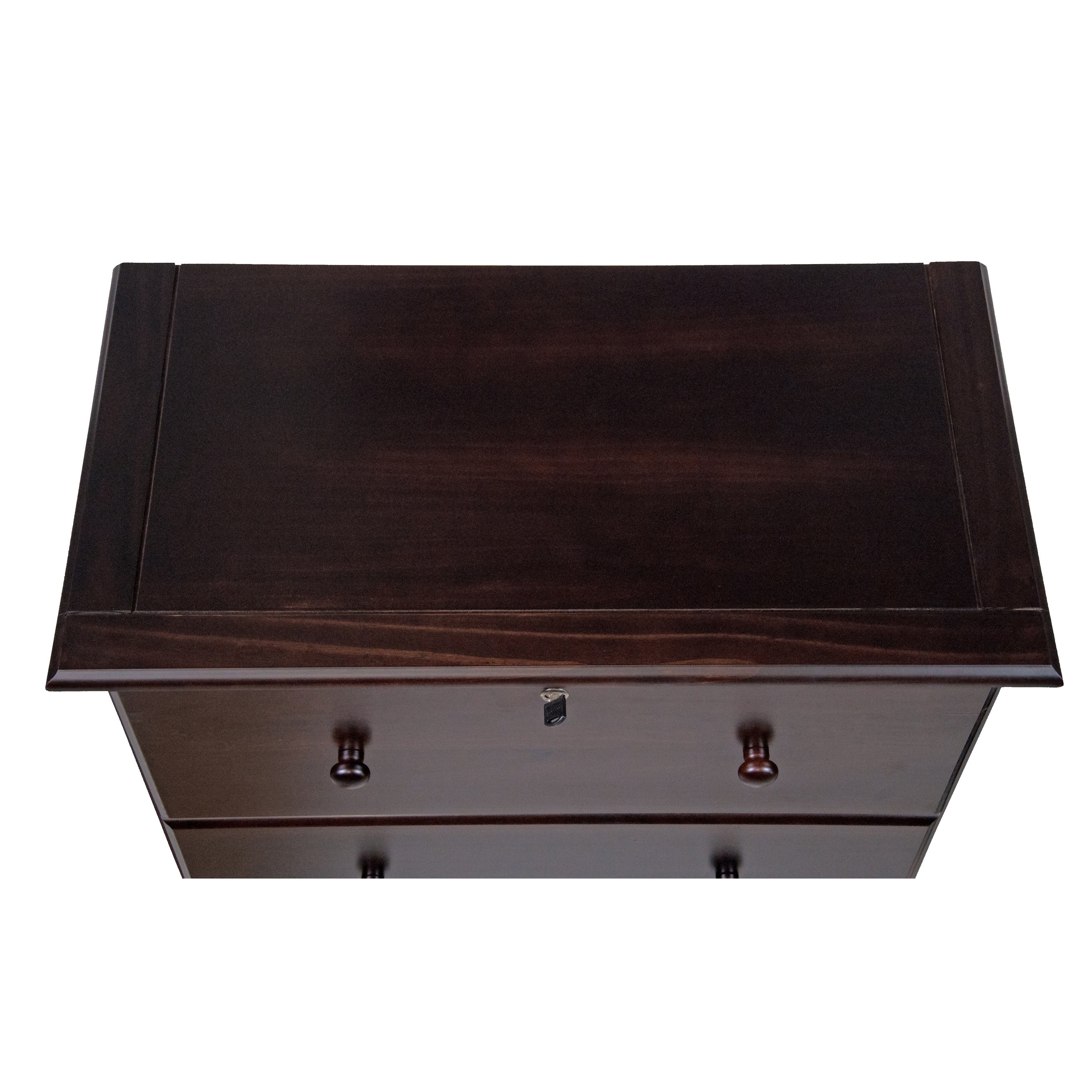 Commode 5 tiroirs géants 100 % bois massif de Palace Imports avec serrure, boutons en métal ou en bois