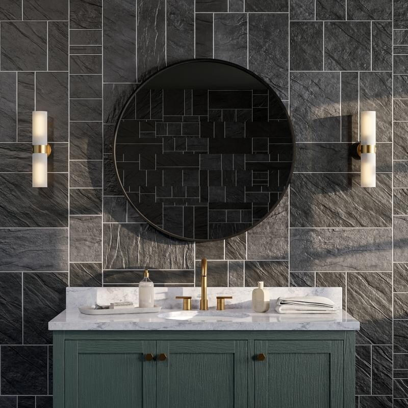 Miroir mural rond classique avec cadre en bois