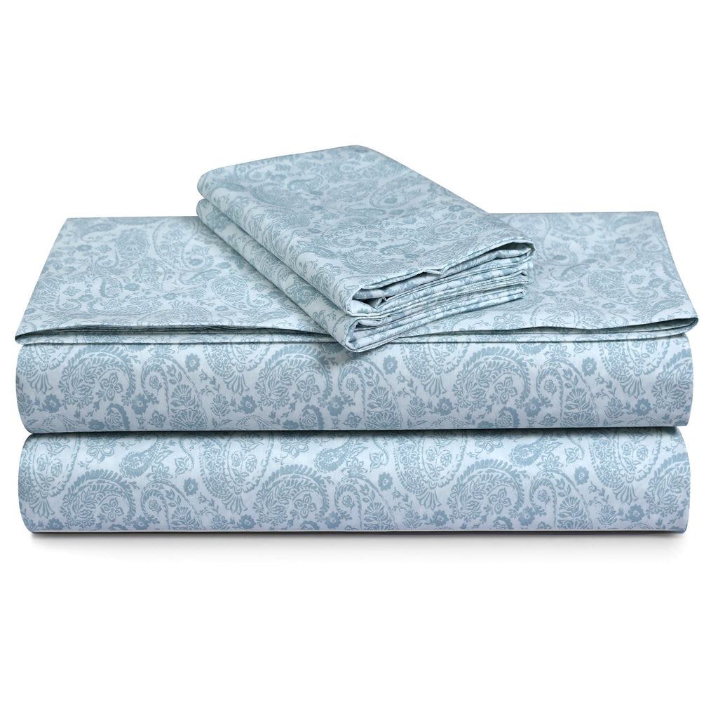 Parure de draps en percale de coton 300 fils, unie ou imprimée, à poches extra profondes