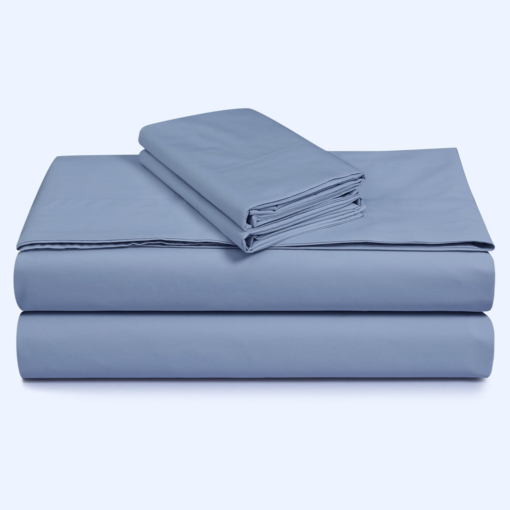 Parure de draps en percale de coton 300 fils, unie ou imprimée, à poches extra profondes