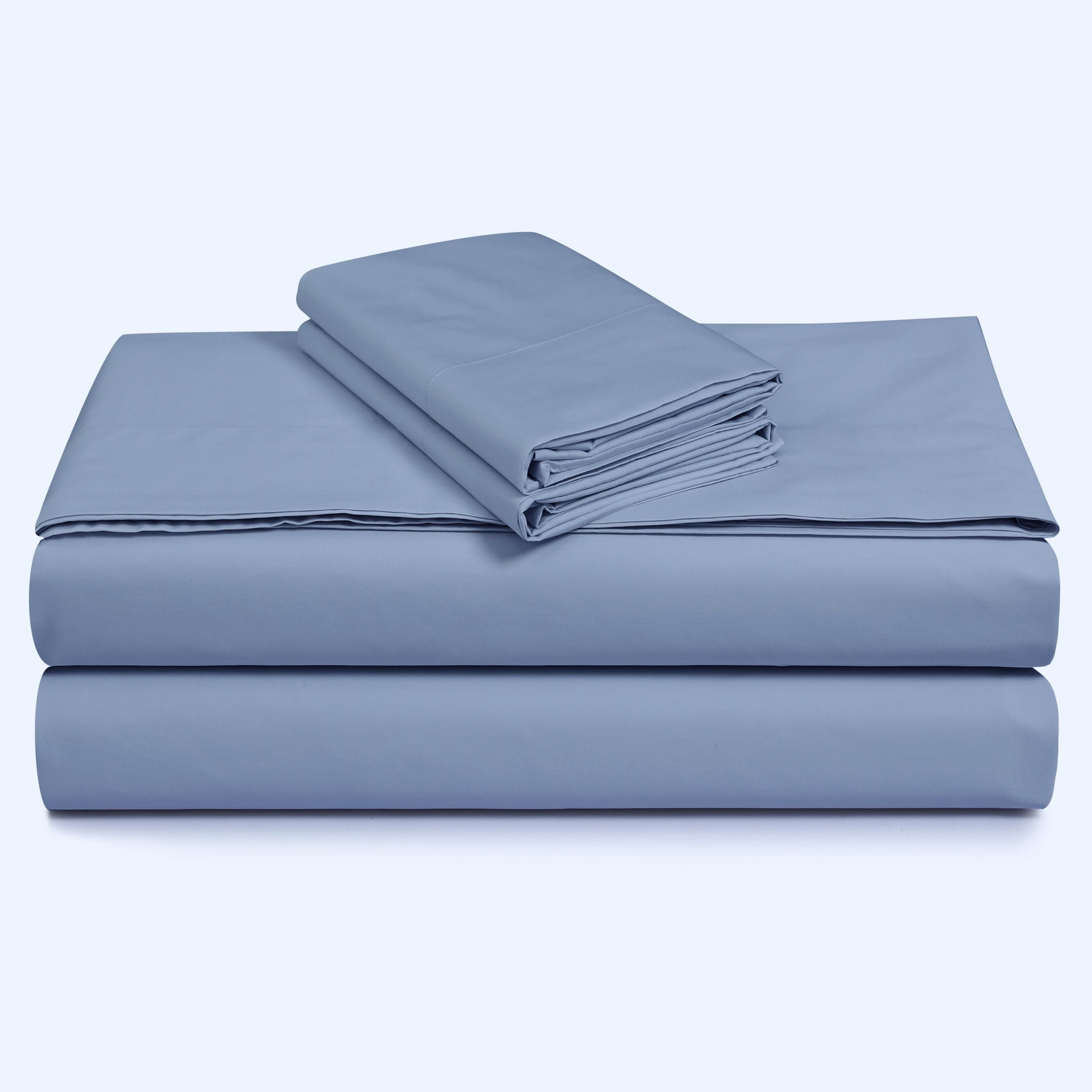 Parure de draps en percale de coton 300 fils, unie ou imprimée, à poches extra profondes