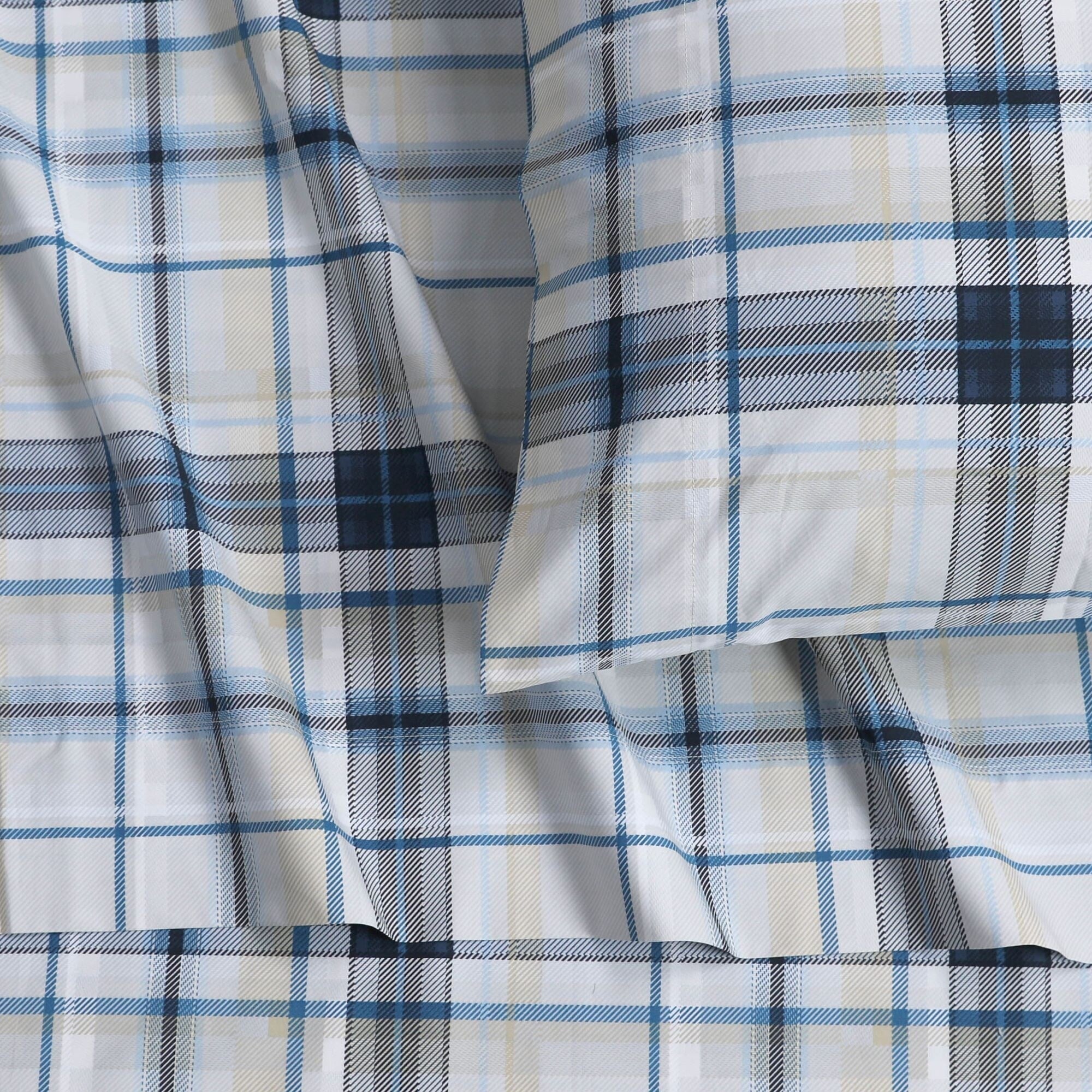 Parure de draps en percale de coton 300 fils, unie ou imprimée, à poches extra profondes
