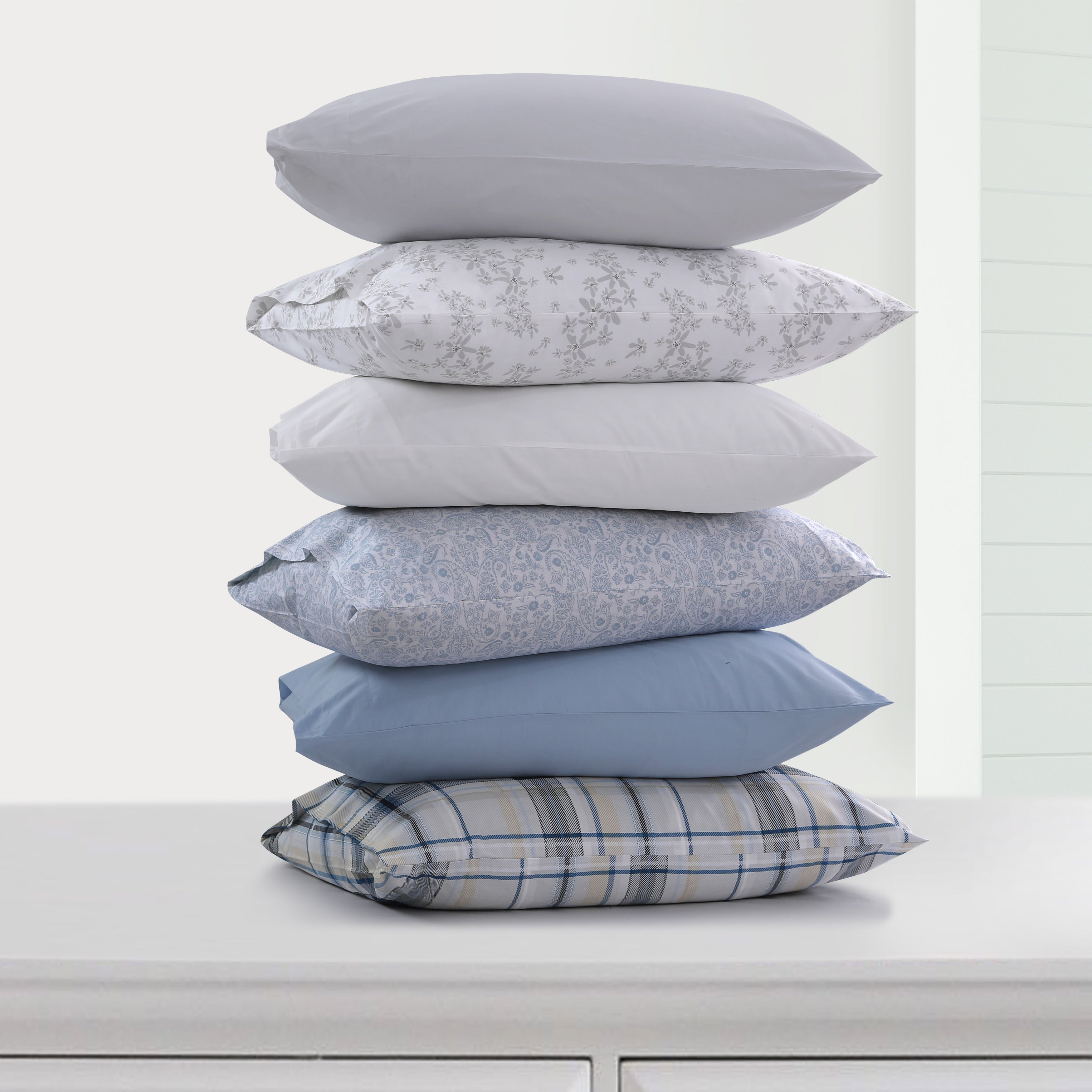 Parure de draps en percale de coton 300 fils, unie ou imprimée, à poches extra profondes