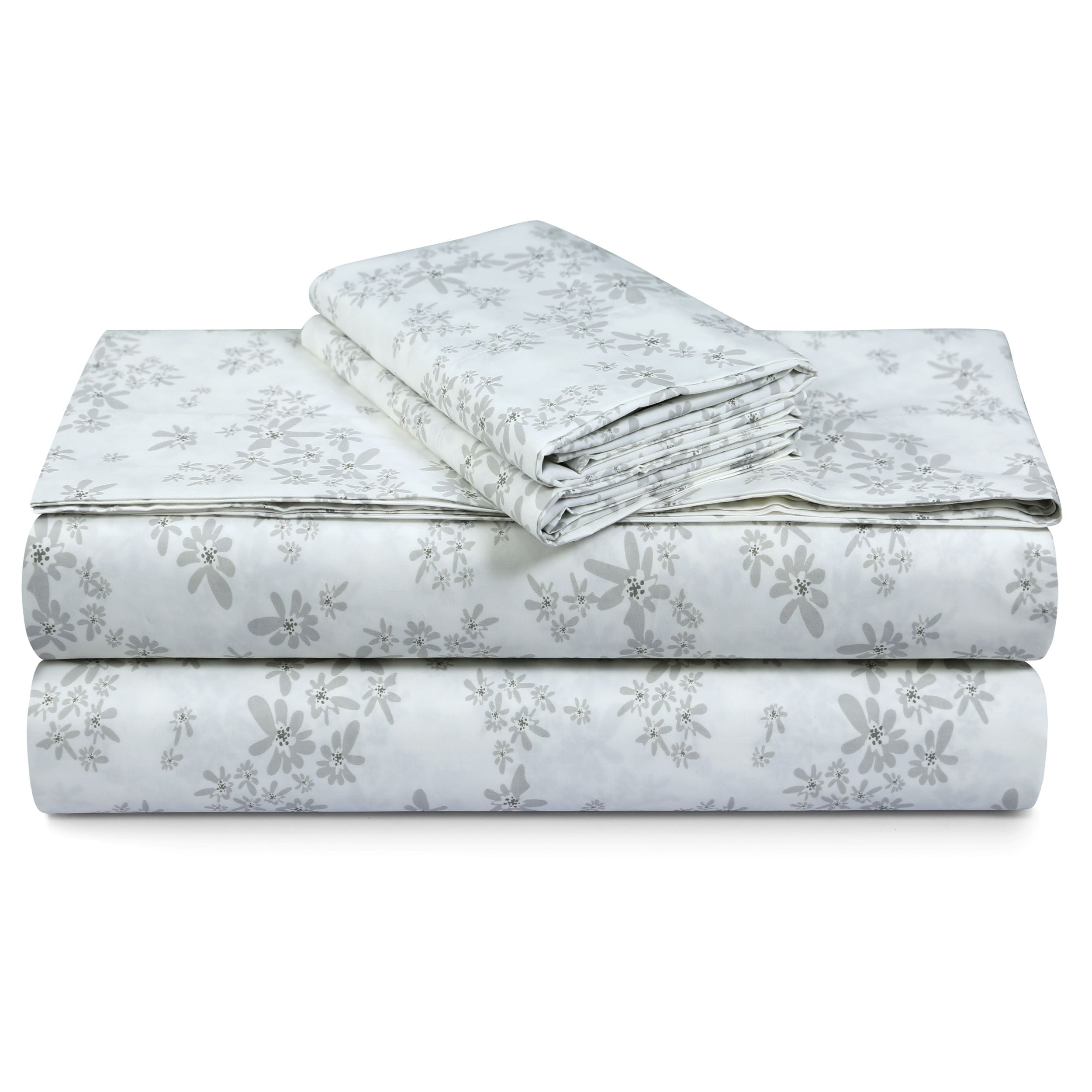 Parure de draps en percale de coton 300 fils, unie ou imprimée, à poches extra profondes