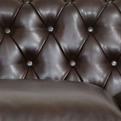 Canapé Chesterfield Somerville capitonné en similicuir avec accoudoirs en volutes par Christopher Knight Home