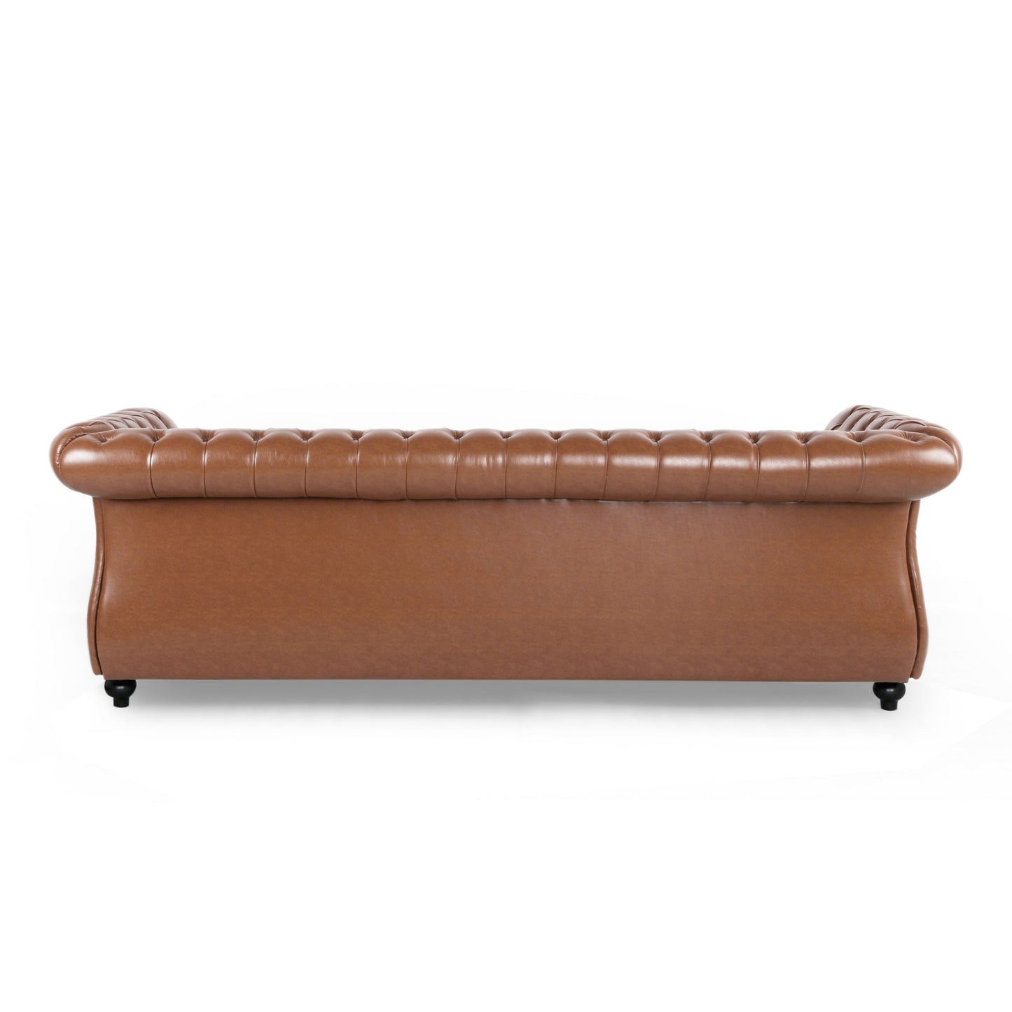 Canapé Chesterfield Somerville capitonné en similicuir avec accoudoirs en volutes par Christopher Knight Home
