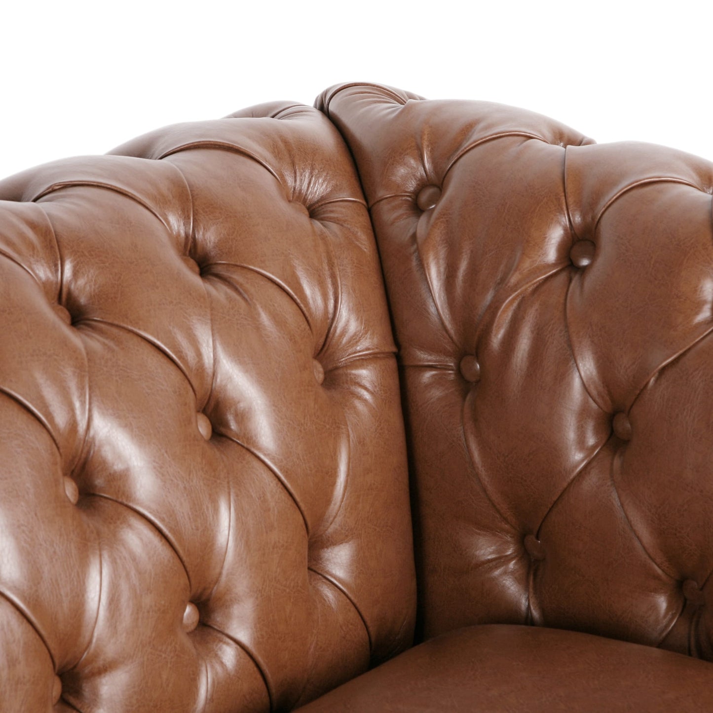 Canapé Chesterfield Somerville capitonné en similicuir avec accoudoirs en volutes par Christopher Knight Home