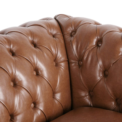 Canapé Chesterfield Somerville capitonné en similicuir avec accoudoirs en volutes par Christopher Knight Home