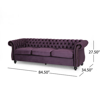 Canapé capitonné Somerville Chesterfield en velours par Christopher Knight Home