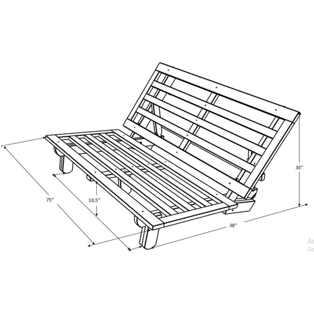 Cadre de futon Somette Carson en finition Java (matelas non inclus)
