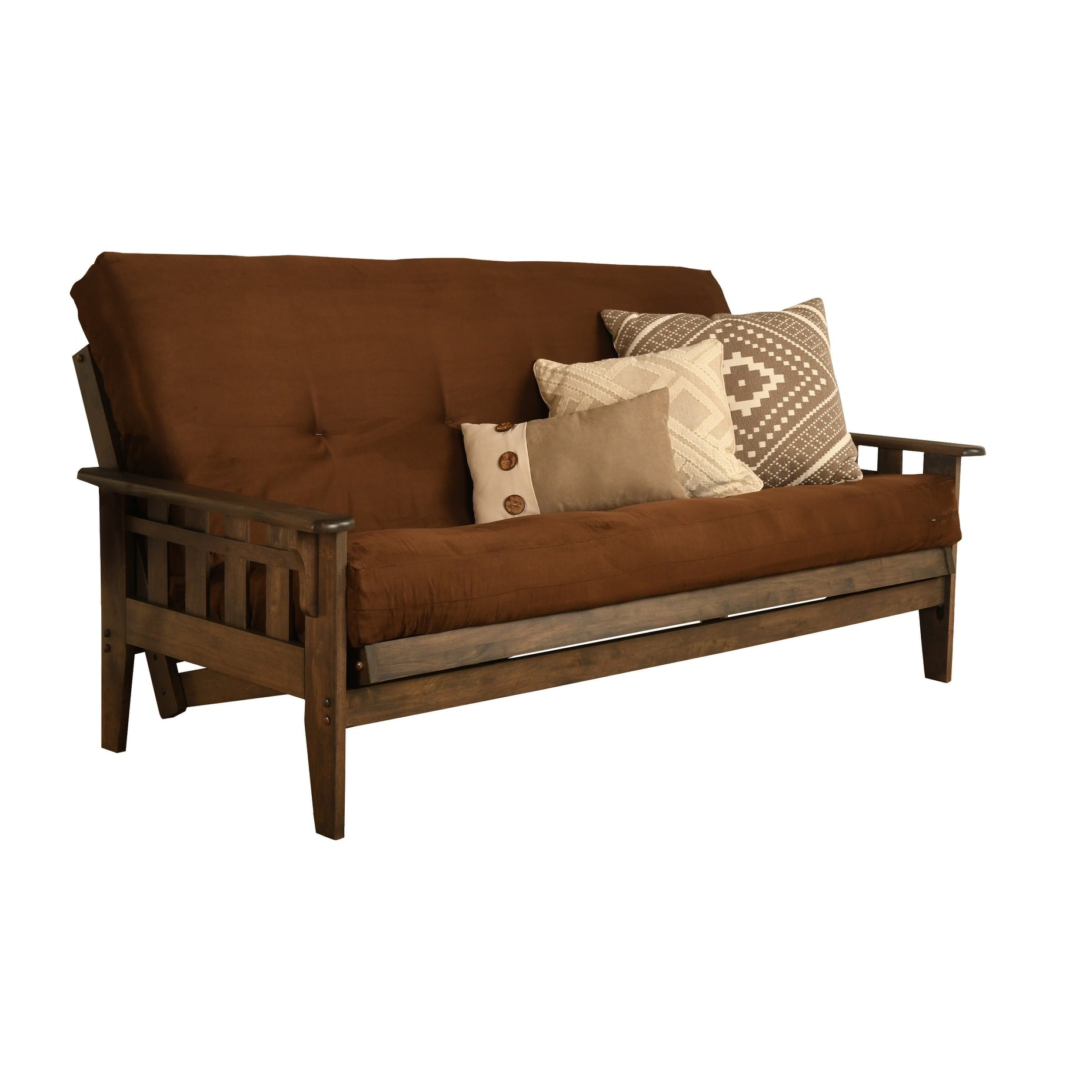Ensemble futon rustique Somette Tucson pleine grandeur en noyer avec matelas