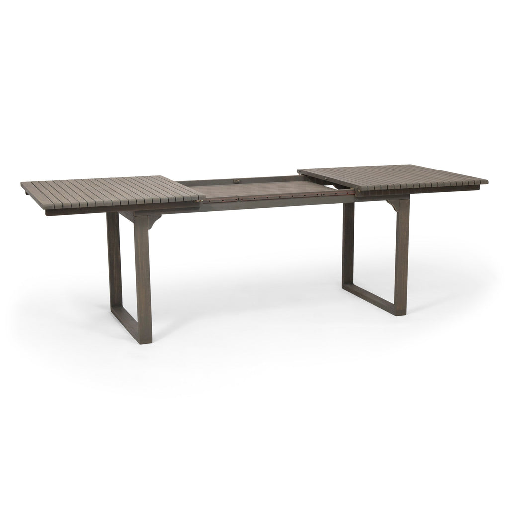 Ensemble de salle à manger d'extérieur extensible Sorrento en bois d'acacia, 9 pièces, par Christopher Knight Home