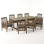 Ensemble de salle à manger d'extérieur extensible Sorrento en bois d'acacia, 9 pièces, par Christopher Knight Home