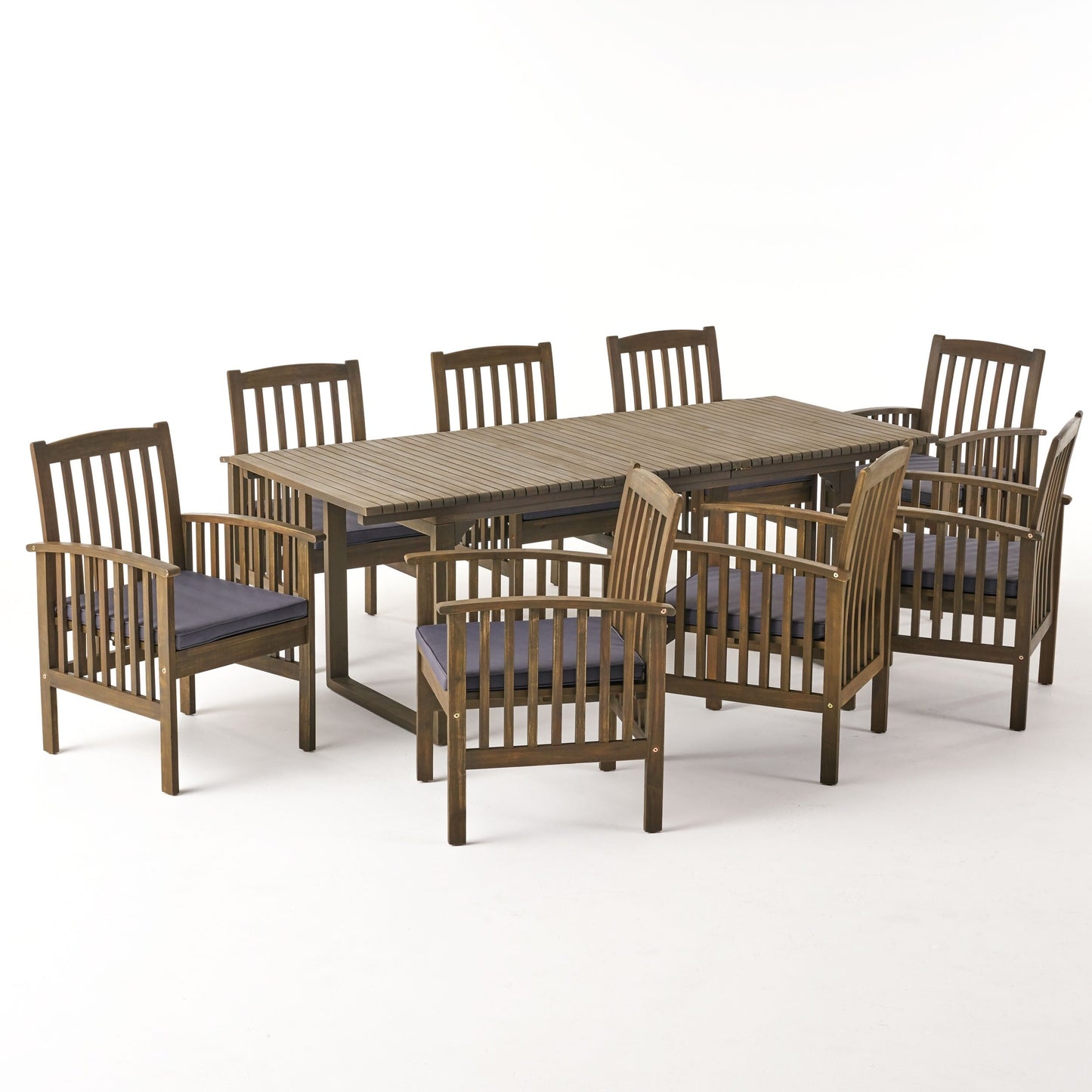 Ensemble de salle à manger d'extérieur extensible Sorrento en bois d'acacia, 9 pièces, par Christopher Knight Home