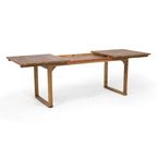 Ensemble de salle à manger d'extérieur extensible Sorrento en bois d'acacia, 9 pièces, par Christopher Knight Home