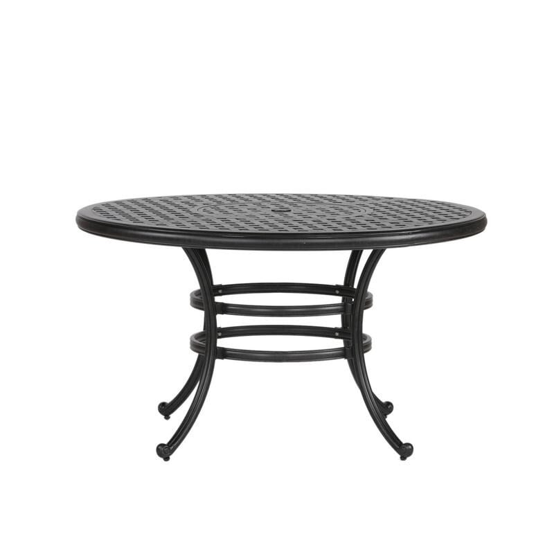 Ensemble de salle à manger rond en aluminium bronze vieilli South Ponto 5 pièces avec chaises pivotantes par Havenside Home