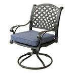 Ensemble de salle à manger rond en aluminium bronze vieilli South Ponto 5 pièces avec chaises pivotantes par Havenside Home