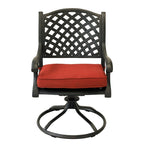 Ensemble de salle à manger rond en aluminium bronze vieilli South Ponto 5 pièces avec chaises pivotantes par Havenside Home