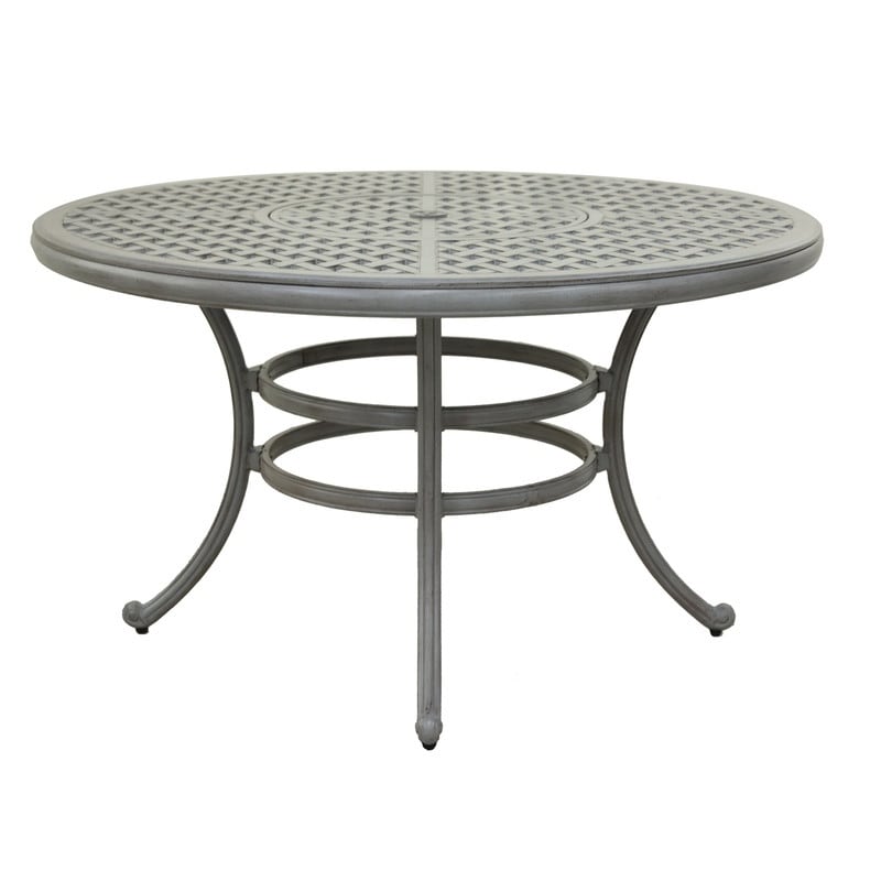 Ensemble de salle à manger rond en aluminium bronze vieilli South Ponto 5 pièces avec chaises pivotantes par Havenside Home