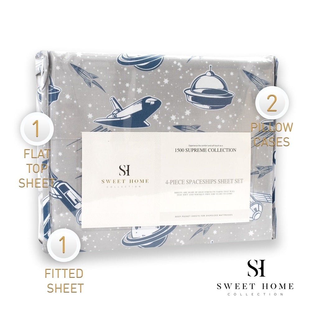 Parure de draps Spaceships de Sweet Home Collection - Multi