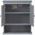 Spirich - Meuble de rangement mural gain de place au-dessus des toilettes avec porte, en bois, blanc