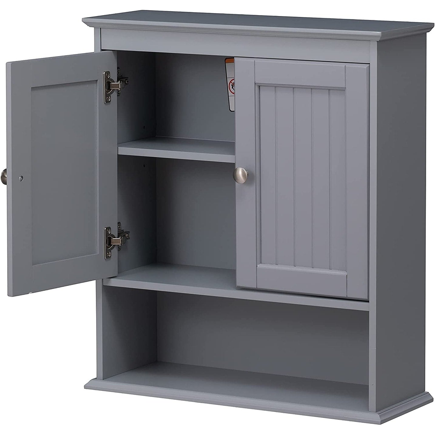 Spirich - Meuble de rangement mural gain de place au-dessus des toilettes avec porte, en bois, blanc