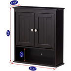 Spirich - Meuble de rangement mural gain de place au-dessus des toilettes avec porte, en bois, blanc