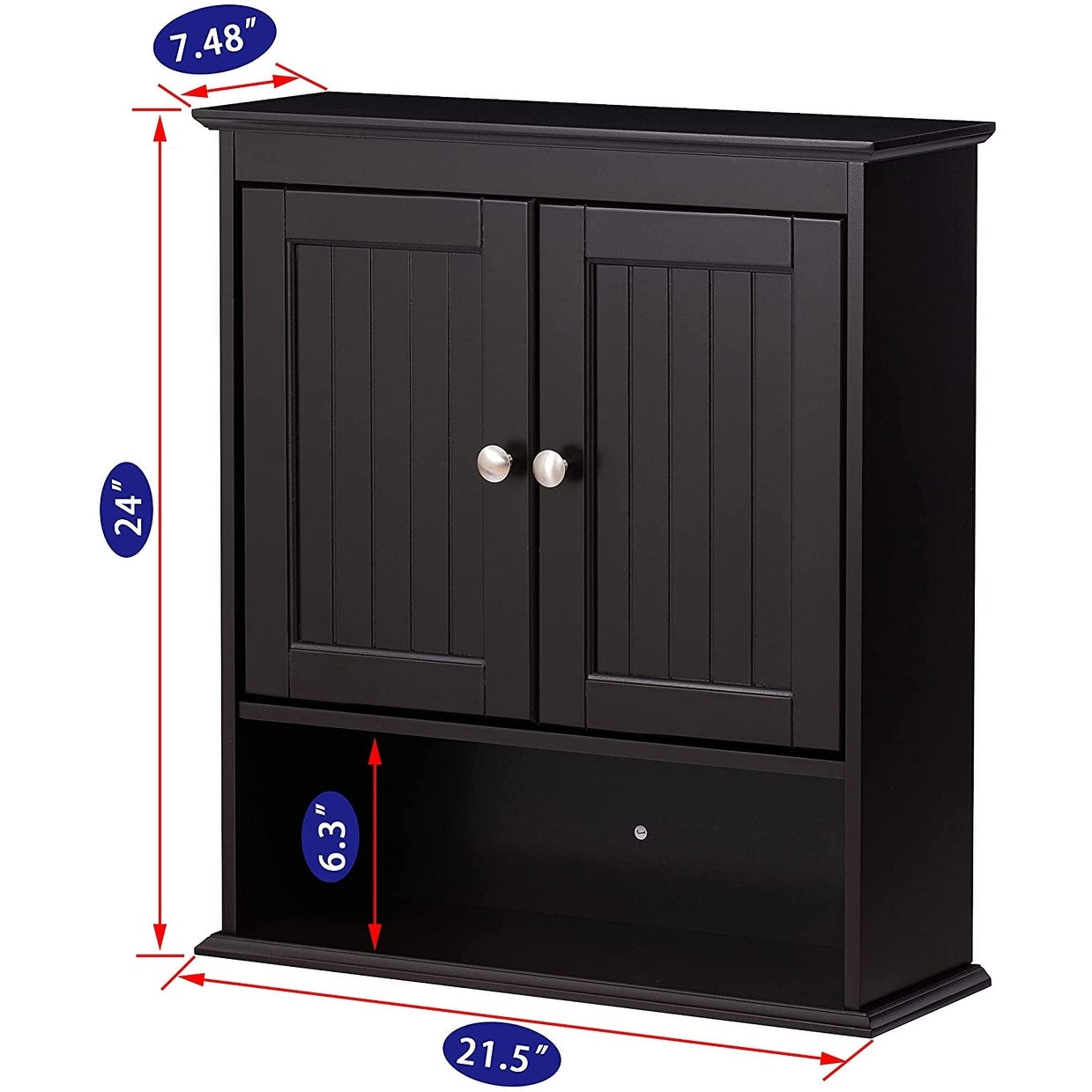 Spirich - Meuble de rangement mural gain de place au-dessus des toilettes avec porte, en bois, blanc