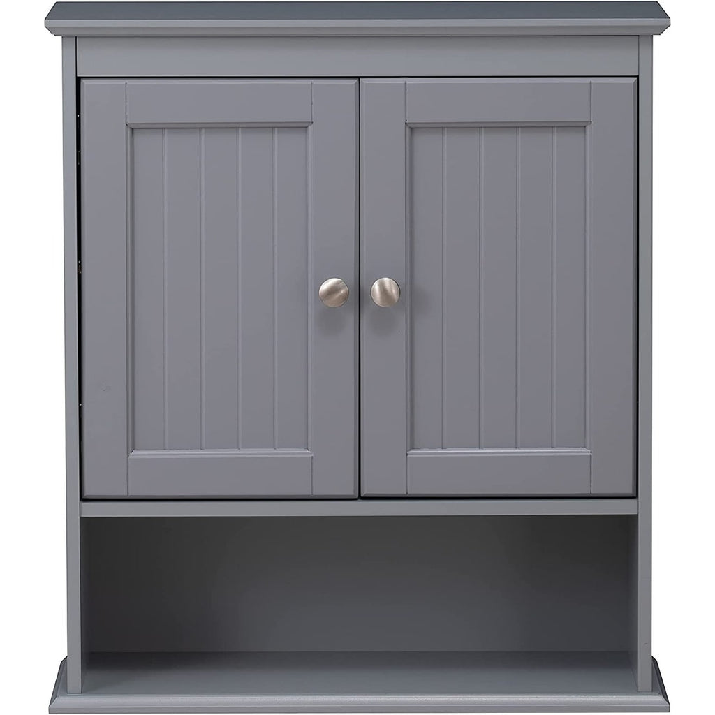 Spirich - Meuble de rangement mural gain de place au-dessus des toilettes avec porte, en bois, blanc