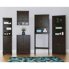 Spirich - Meuble de rangement mural gain de place au-dessus des toilettes avec porte, en bois, blanc