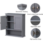 Spirich - Meuble de rangement mural gain de place au-dessus des toilettes avec porte, en bois, blanc