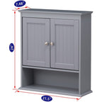 Spirich - Meuble de rangement mural gain de place au-dessus des toilettes avec porte, en bois, blanc