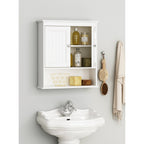 Spirich - Meuble de rangement mural gain de place au-dessus des toilettes avec porte, en bois, blanc