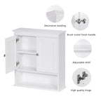 Spirich - Meuble de rangement mural gain de place au-dessus des toilettes avec porte, en bois, blanc