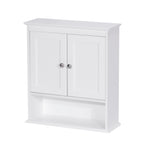 Spirich - Meuble de rangement mural gain de place au-dessus des toilettes avec porte, en bois, blanc