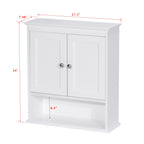 Spirich - Meuble de rangement mural gain de place au-dessus des toilettes avec porte, en bois, blanc