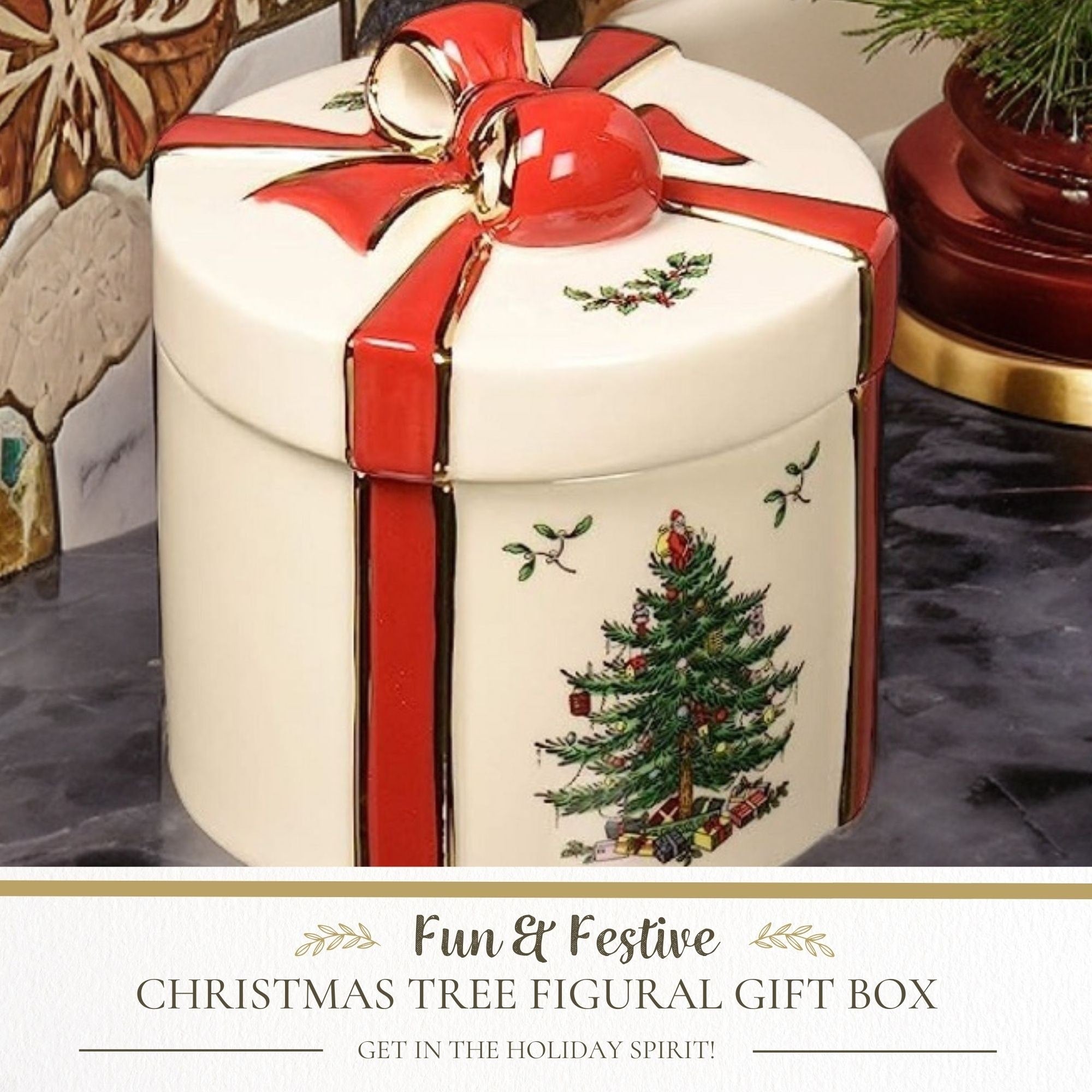 Coffret cadeau 2 pièces sapin de Noël Spode - 4
