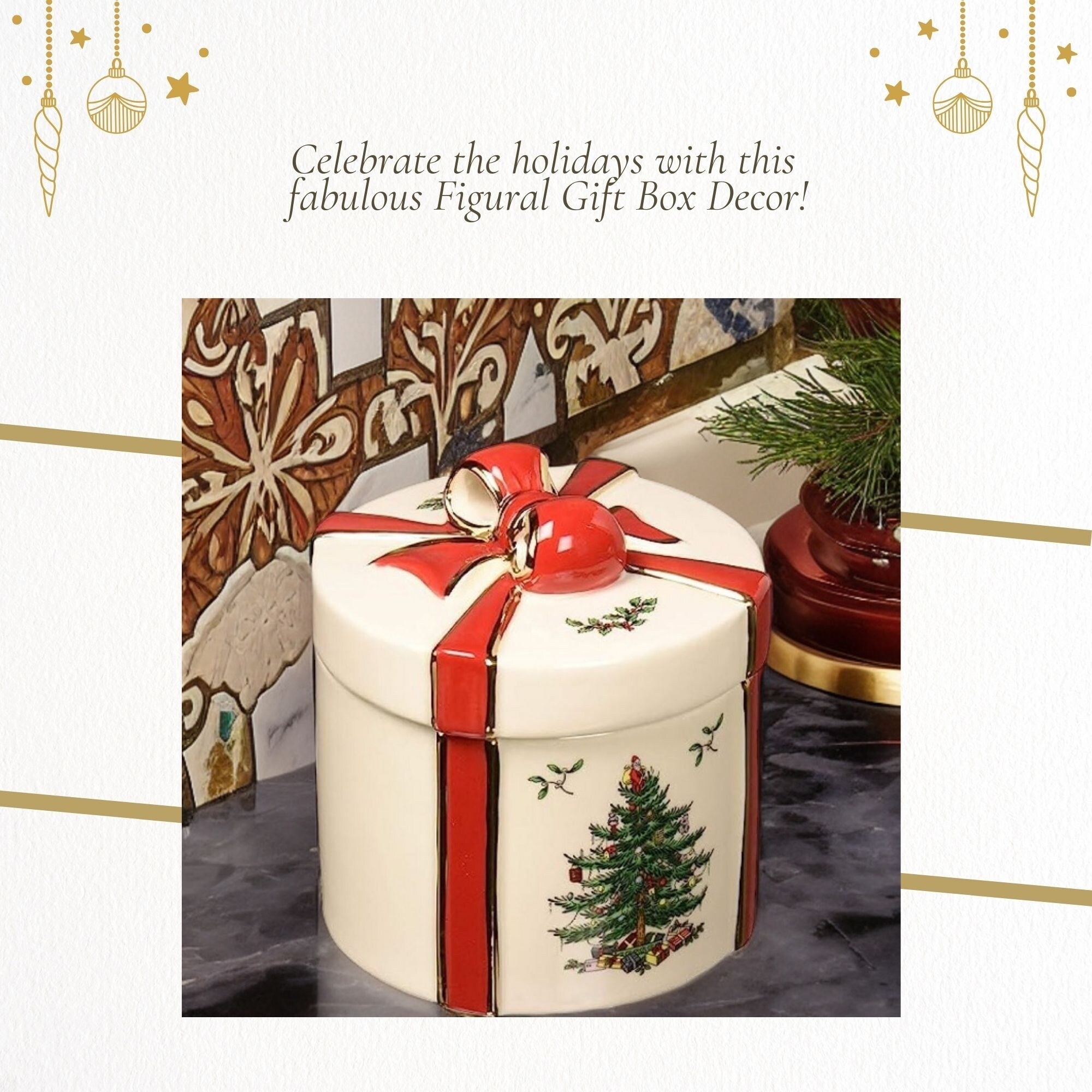 Coffret cadeau 2 pièces sapin de Noël Spode - 4