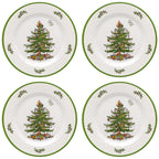 Ensemble de 4 assiettes plates en mélamine Spode motif sapin de Noël - 11 D