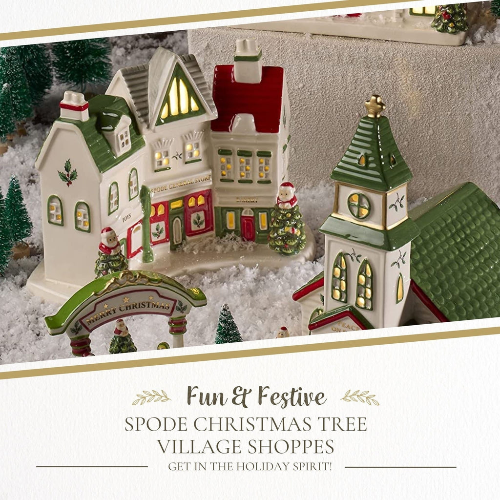 Arbre de Noël Spode Village Shoppes - 7,9 L x 3 l x 5 H