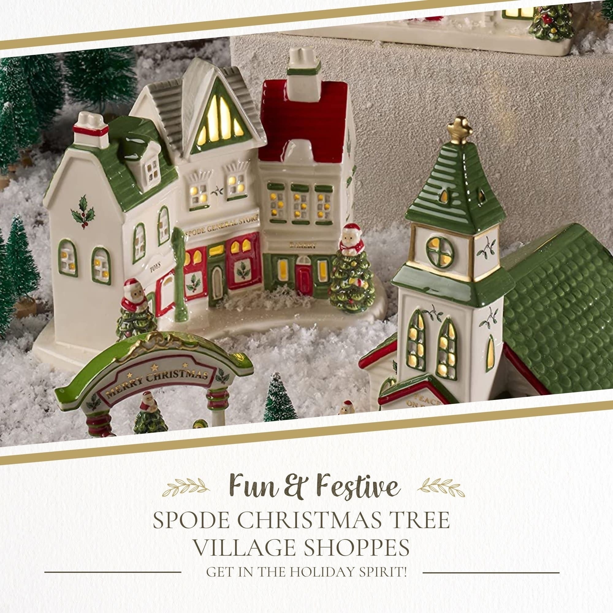 Arbre de Noël Spode Village Shoppes - 7,9 L x 3 l x 5 H