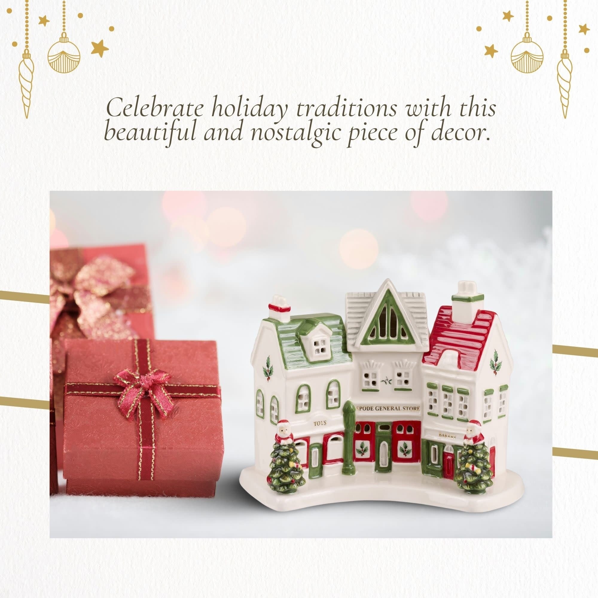 Arbre de Noël Spode Village Shoppes - 7,9 L x 3 l x 5 H
