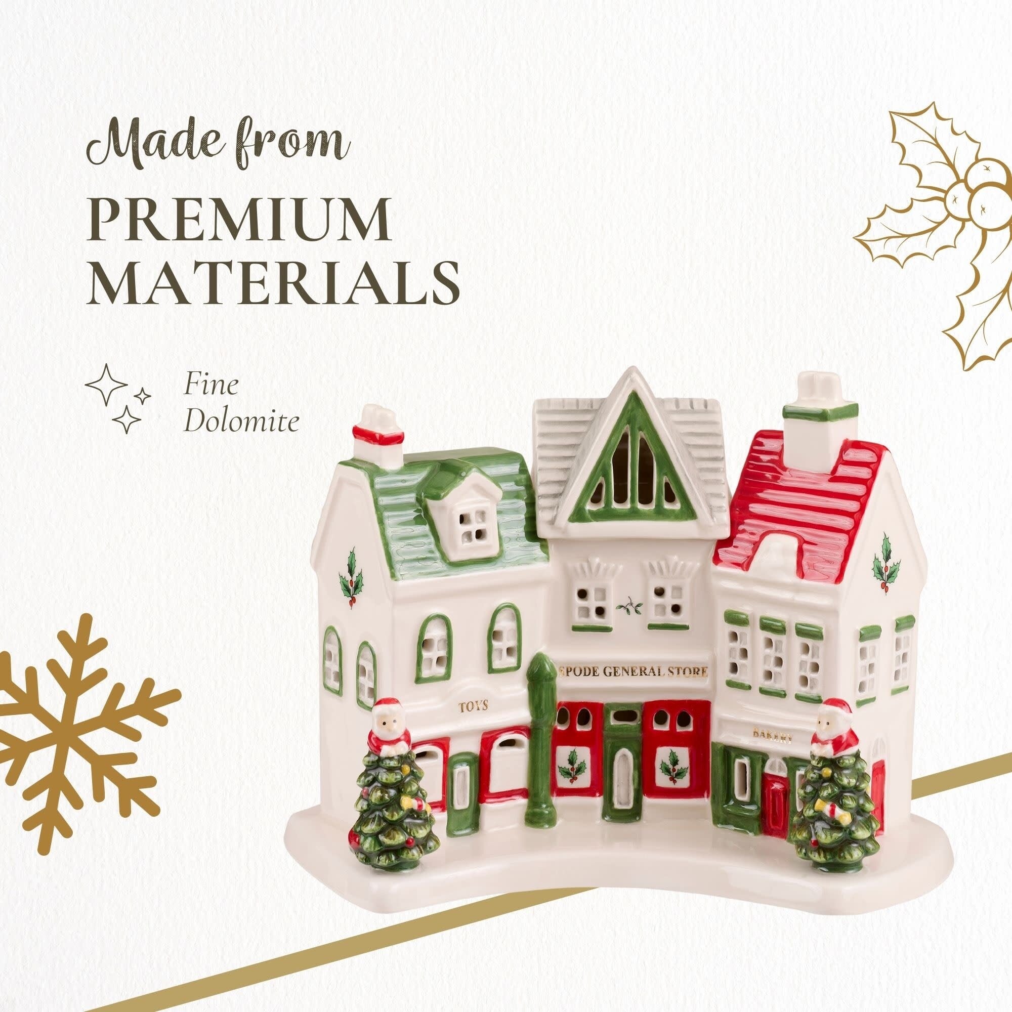 Arbre de Noël Spode Village Shoppes - 7,9 L x 3 l x 5 H