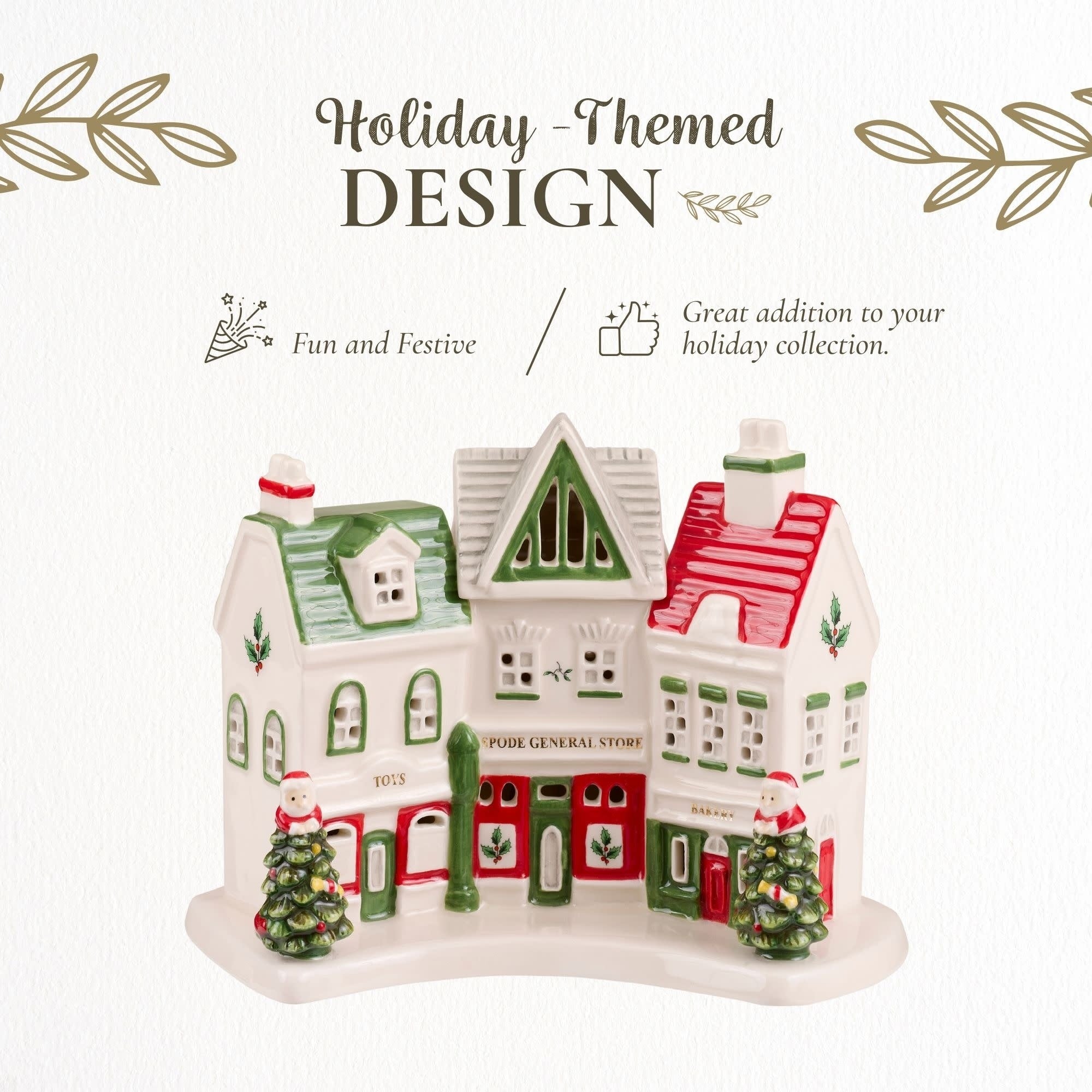 Arbre de Noël Spode Village Shoppes - 7,9 L x 3 l x 5 H