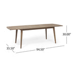 Ensemble de salle à manger extensible d'extérieur en bois d'acacia Stamford 9 pièces par Christopher Knight Home