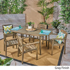 Ensemble de salle à manger d'extérieur Stamford 7 pièces en bois d'acacia avec table ovale par Christopher Knight Home