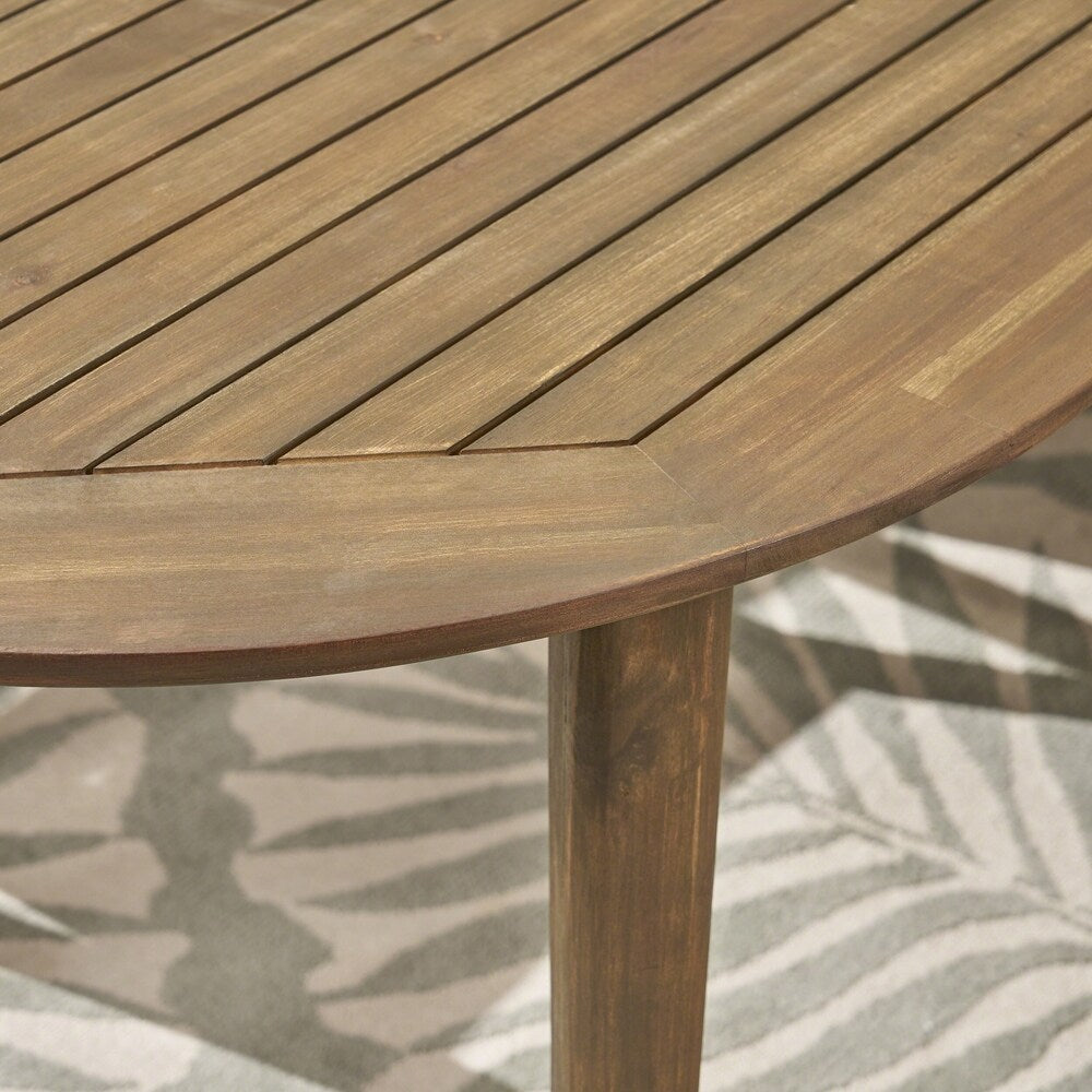 Ensemble de salle à manger d'extérieur Stamford 7 pièces en bois d'acacia avec table ovale par Christopher Knight Home